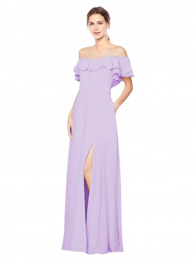 Low Back Lilac A-Line Strapless Long Bridesmaid Dress Bolton