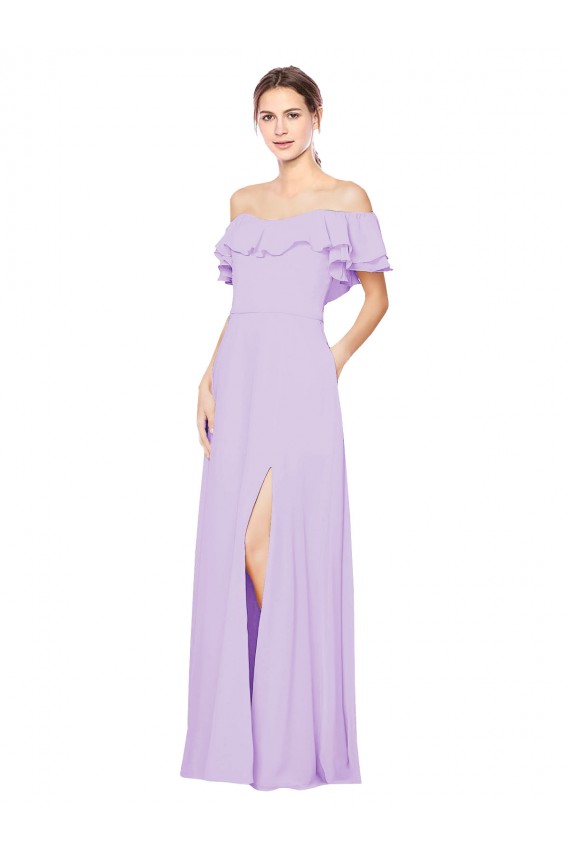 Low Back Lilac A-Line Strapless Long Bridesmaid Dress Bolton