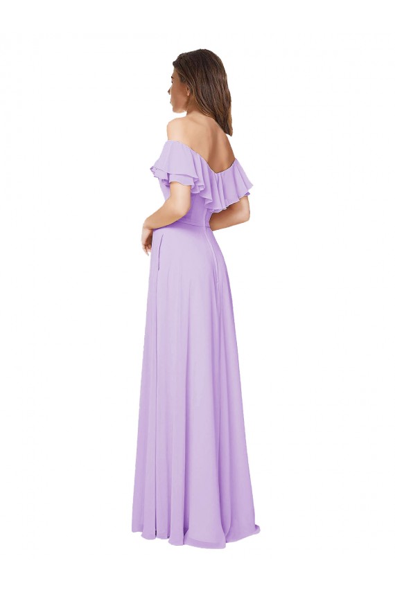Low Back Lilac A-Line Strapless Long Bridesmaid Dress Bolton
