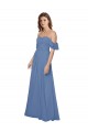 Open Back Windsor Blue A-Line Strapless Long Bridesmaid Dress Bolton
