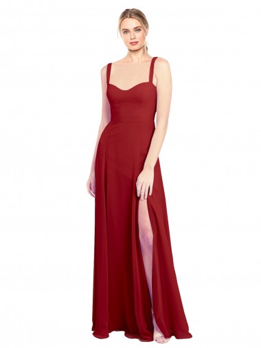 Red A-Line Sweetheart Long Bridesmaid Dress Bolton