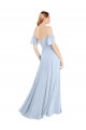 V-Back Light Sky Blue A-Line Square Neck Long Formal Dress / Bridesmaid Dress Bolton