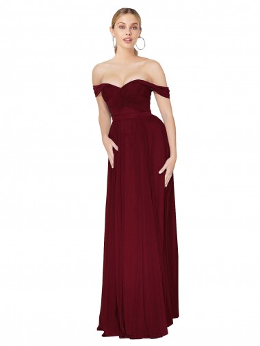 Burgundy Mermaid High Neck Long Formal Dress / Bridesmaid Dress Bolton