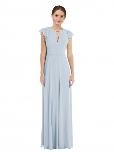 V-Back Sea Glass A-Line Bateau Neck Long Formal Evening Gown / Bridesmaid Dress Bolton
