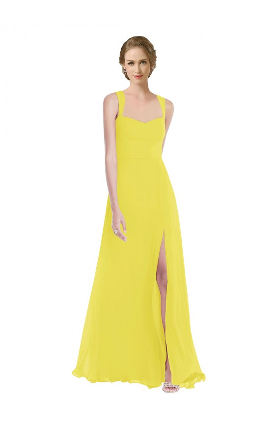 Yellow A-Line Sweetheart Long Semi Formal Evening Dress / Bridesmaid Dress Bolton