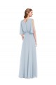 Sea Glass A-Line V-Neck Long Evening Gown / Bridesmaid Dress Bolton
