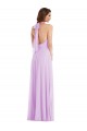 Low Back Lilac A-Line Halter Neck Long Semi Formal Evening Dress / Bridesmaid Dress Bolton