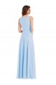 Light Sky Blue A-Line V-Neck Long Semi Formal Evening Dress / Bridesmaid Dress Bolton