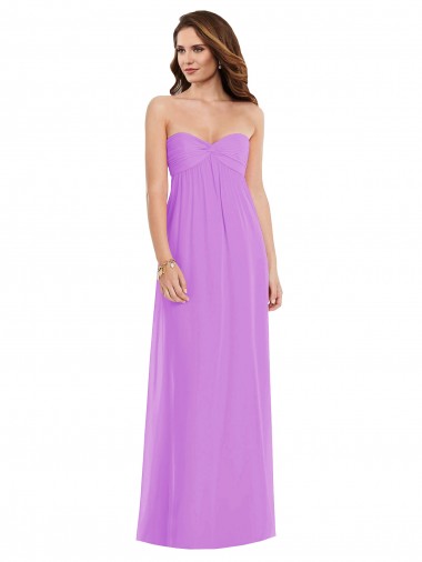 Low Back Violet A-Line Sweetheart Long Semi Formal Evening Dress / Bridesmaid Dress Bolton