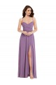 Low Back Dark Lavender A-Line Sweetheart Long Bridesmaid Dress / Formal Dress Bolton