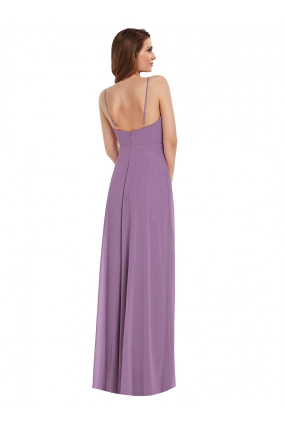 Low Back Dark Lavender A-Line Sweetheart Long Bridesmaid Dress / Formal Dress Bolton