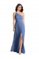 Windsor Blue A-Line One Shoulder Long Formal Evening Gown / Bridesmaid Dress Bolton