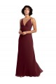 V-Back Burgundy Gold A-Line V-Neck Long Bridesmaid Dress / Formal Dress Bolton