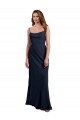 Open Back Dark Navy A-Line Scoop Neck Long Evening Dress / Bridesmaid Dress Bolton