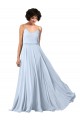 Low Back Light Sky Blue A-Line V-Neck Long Formal Dress / Bridesmaid Dress Bolton