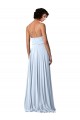 Low Back Light Sky Blue A-Line V-Neck Long Formal Dress / Bridesmaid Dress Bolton
