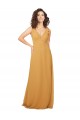 Keyhole Back Saffron A-Line V-Neck Long Bridesmaid Dress Bolton