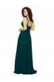 Low Back Hunter A-Line Sweetheart Long Bridesmaid Dress Bolton