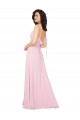 V-Back Barely Pink A-Line V-Neck Long Bridesmaid Dress Bolton