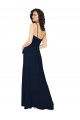 Low Back Dark Navy A-Line V-Neck Long Bridesmaid Dress / Formal Dress Bolton