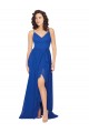 Open Back Royal Blue A-Line V-Neck Long Evening Dress / Bridesmaid Dress Bolton