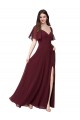 Keyhole Back Burgundy Gold A-Line Sweetheart Long Formal Dress / Bridesmaid Dress Bolton