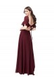 Keyhole Back Burgundy Gold A-Line Sweetheart Long Formal Dress / Bridesmaid Dress Bolton