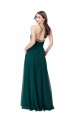 Open Back Hunter Green A-Line V-Neck Long Wedding Party Dress Bolton