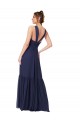 V-Back Dark Navy A-Line V-Neck Long Full Length Formal Dress / Bridesmaid Dress Bolton