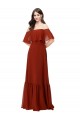 Red A-Line Off the Shoulder Long Bridesmaid Dress Bolton