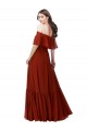 Red A-Line Off the Shoulder Long Bridesmaid Dress Bolton