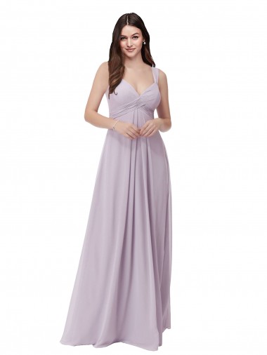 Low Back Pink Glow A-Line V-Neck Long Bridesmaid Dress Bolton