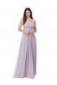 Low Back Pink Glow A-Line V-Neck Long Bridesmaid Dress Bolton