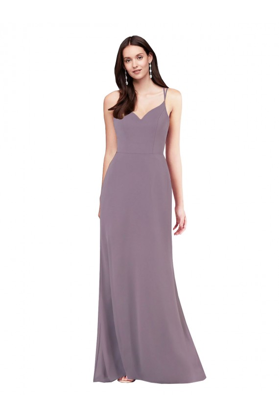 Open Back Dark Lavender Column Sweetheart Long Formal Evening Gown / Bridesmaid Dress Bolton