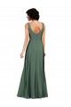 Low Back Sea Glass Column V-Neck Long Bridesmaid Dress Bolton