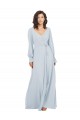 Sea Glass A-Line V-Neck Long Formal Dress / Bridesmaid Dress Bolton
