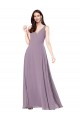 V-Back Dark Lavender Sheath V-Neck Long Formal Evening Gown / Bridesmaid Dress Bolton