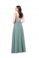 V-Back Dark Lavender Sheath V-Neck Long Formal Evening Gown / Bridesmaid Dress Bolton