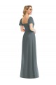 Slate Grey A-Line Square Neck Long Semi Formal Evening Dress / Bridesmaid Dress Bolton