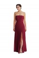 Low Back Burgundy A-Line Strapless Long Formal Evening Gown / Bridesmaid Dress Bolton