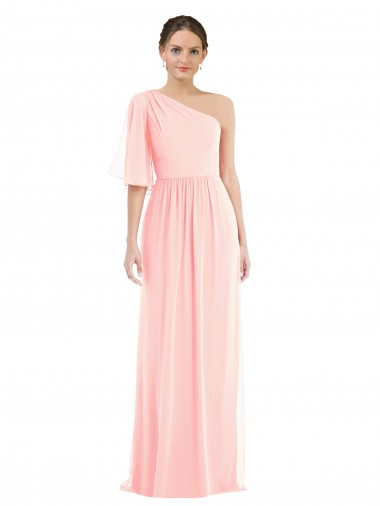 Pink A-Line One Shoulder Long Semi Formal Evening Dress / Bridesmaid Dress Bolton