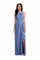 Keyhole Back Windsor Blue A-Line Jewel Neck Long Bridesmaid Dress Bolton