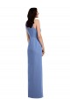 Keyhole Back Windsor Blue A-Line Jewel Neck Long Bridesmaid Dress Bolton
