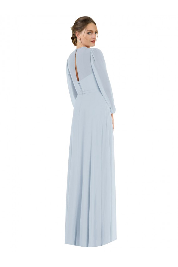 Keyhole Back Sea Glass A-Line Strapless Long Formal Evening Gown / Bridesmaid Dress Bolton