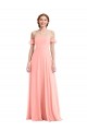 Salmon A-Line Off the Shoulder Long Semi Formal Evening Dress / Bridesmaid Dress Bolton