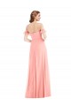 Salmon A-Line Off the Shoulder Long Semi Formal Evening Dress / Bridesmaid Dress Bolton