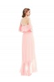 Pink A-Line Off the Shoulder Long High Low Bridesmaid Dress Bolton