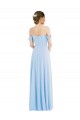 Light Sky Blue A-Line Off the Shoulder Long Formal Evening Gown / Bridesmaid Dress Bolton