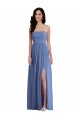 Low Back Windsor Blue A-Line Spaghetti Straps Long Semi Formal Evening Dress / Bridesmaid Dress Bolton