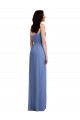 Low Back Windsor Blue A-Line Spaghetti Straps Long Semi Formal Evening Dress / Bridesmaid Dress Bolton